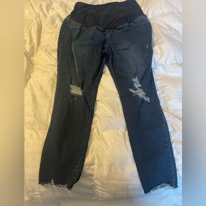 Distressed maternity jegging